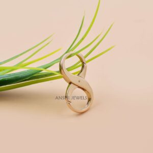 Infinity Charm Lock in 14K Rose Gold Plated – Elegant Jewelry Connector Clasp In Silver