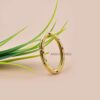 Multi Cubic Zirconia Spring Lock, Gold Plated Sterling Silver Oval Jewelry Connector Clasp
