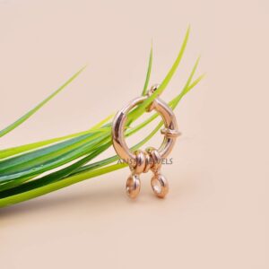 Rose Gold Plated Bolt Ring Charm Lock in 925 Sterling Silver Jewelry Connector