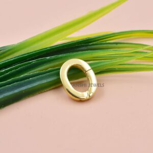 Modern Oval Charm Holder Clasp In Gold Plated Silver Jewelry Enhancer