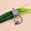 Designer Sterling Silver Diamond Click Lock for Fine Jewelry In Black Oxidized