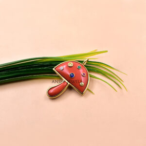 Celestial Coral Design Mushroom Pendant – with Multi CZ Sparkle Silver Jewelry