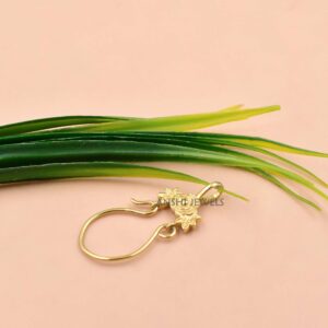 Floral Hook Charm Pendant in 14K Gold-Plated Sterling Silver