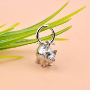 Mini Pig Pendant in Solid 925 Silver – Cute Farm Animal Jewelry Charm