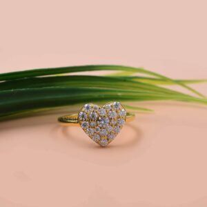 14K Gold Plated Heart Shape Moissanite Ring Jewelry