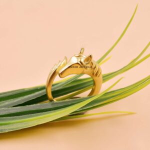 Equestrian Horse Head Statement Ring – Gold Plated Silver