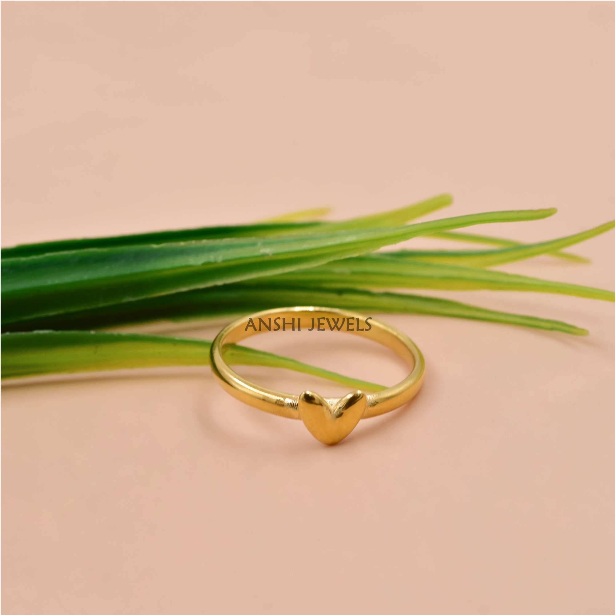 14K Gold Plated Heart Love Ring in Sterling Silver