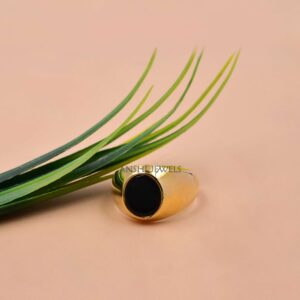Bold Black Onyx Statement Signet Ring for Men & Women In Sterling Silver