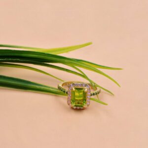 Green CZ Designer Cocktail Ring for Women – Fine Sterling Silver Statement Jewelry