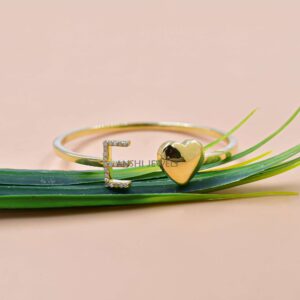 Sterling Silver E Diamond Letter Bracelet – Modern Personalized Bangle