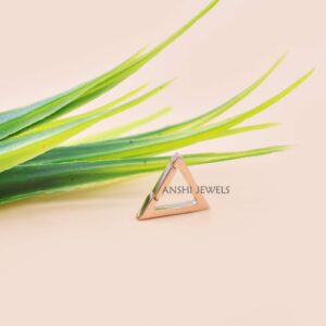 Rose Gold Plated Triangle Lock Clasp in Sterling Silver Modern Jewelry Connector