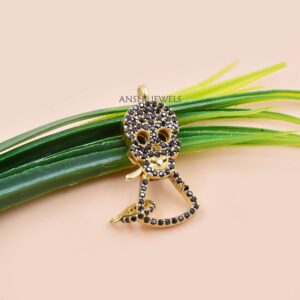 14k Gold Plated Gothic Skull Clicker Lock – Sterling Silver Lock Clasp