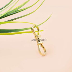 Dual-Ended Swivel Clasp: 14K Yellow Gold Plated Double Spring Lock Connector In Silver