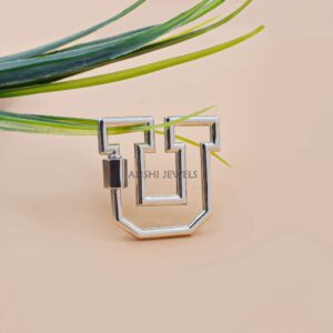 Letter U Carabiner Lock in 925 Silver – Designer Jewelry Connector Clasp