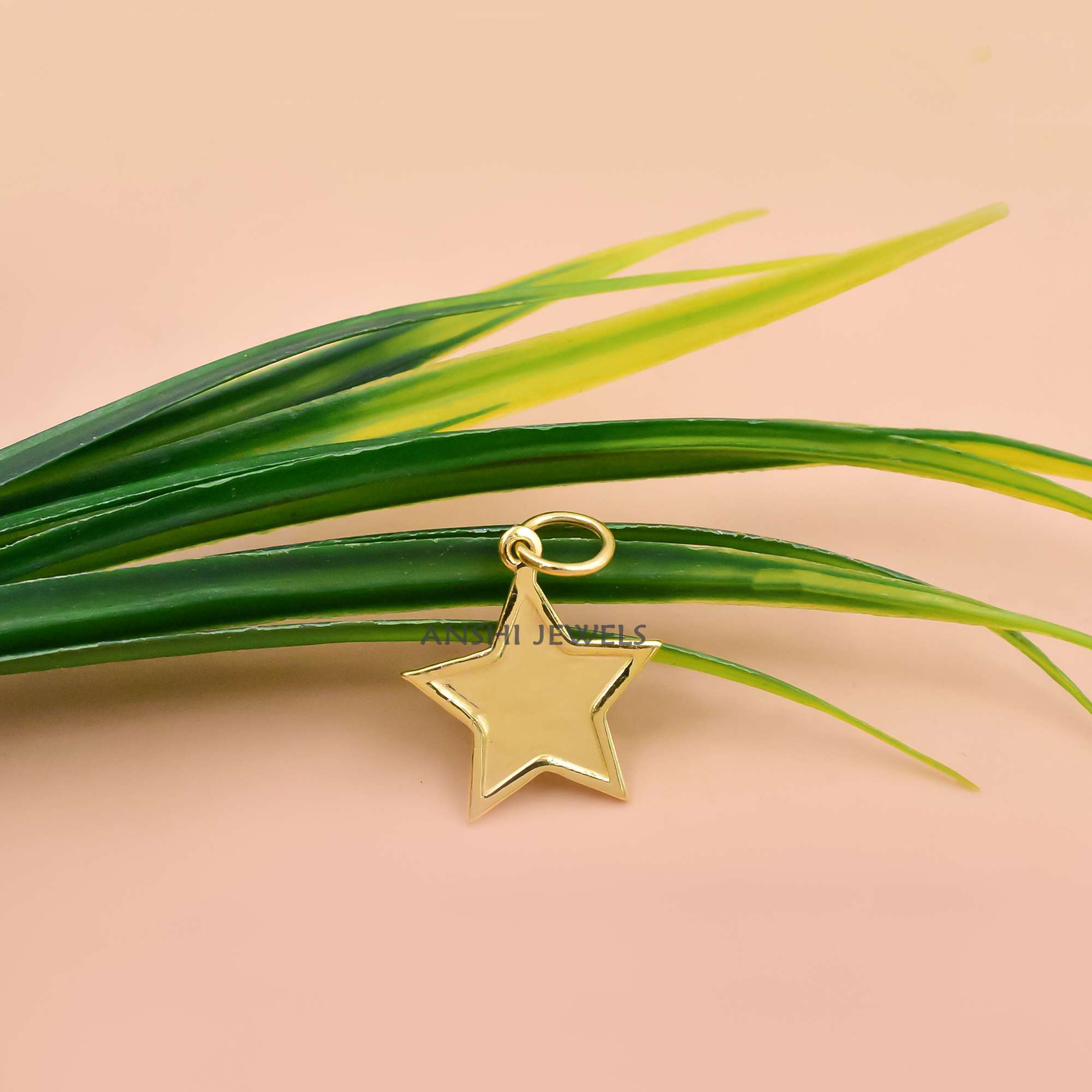 14k Gold Plated 3D Star Charm in 925 Sterling Silver - Image 2