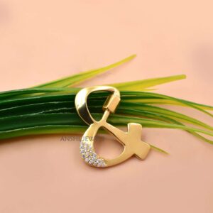 14K Gold-Plated Silver CZ Ampersand Carabiner Lock