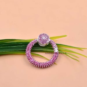 Pink CZ Musgrave Clasp For Necklace, 925 Sterling Silver Jewelry