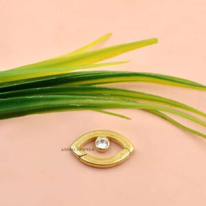 Sterling Silver Evil Eye Clasp with CZ , 14K Gold Plated Jewelry Finding