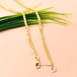 925 Sterling Silver Box Chain In 14k Gold Plating