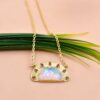 Silver Oval Opal Ruby Red Garnet Pendant Necklace, 925 Silver jewelry