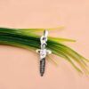 Silver Sword Charm with Black Spinel – Elegant Gothic Pendant