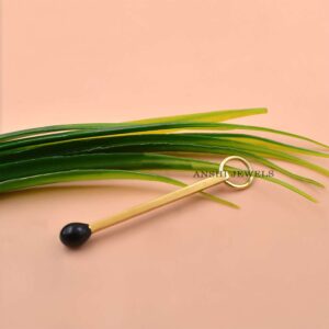 Black Enamel Matchstick Pendant – Minimalist Designer Charm