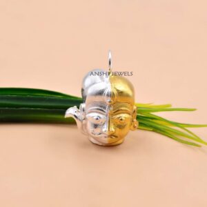 925 Silver Two Tone Lord Shiva Parvati Face Pendant For Necklace