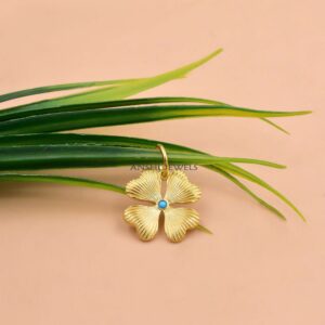 Gold Plated Four Leaf Clover Pendant, 925 Sterling Silver Necklace Jewelry