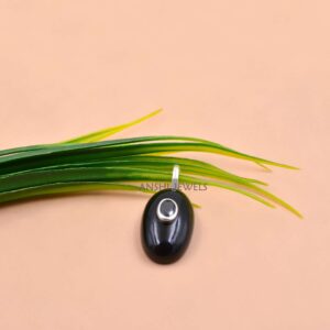 Black Onyx Oval Pendant – 925 Sterling Silver Charm For Necklace
