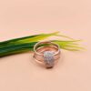 Rose Gold Plated 3 White CZ 3 Set Ring, Sterling Silver Jewelry