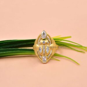 14k Gold Plated Matte Finish CZ Beetle ring, Sterling Silver  Jewelry