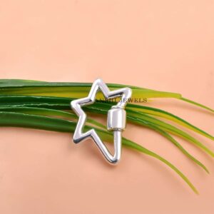 Star Carabiner Lock in 925 Sterling Silver – Screw Clasp Jewelry Connector