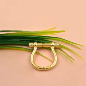 14k Gold Plated Textured Screw Bar Shackle Connector Lock, Sterling Silver Jewelry